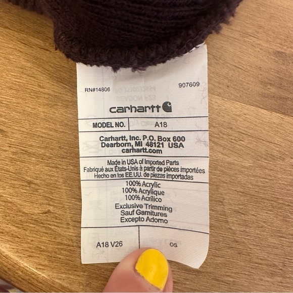 Carhartt Knit Beanie Toque Hat Adult One Size Model A18 V26 Dark Brown Colour - Picture 5 of 7